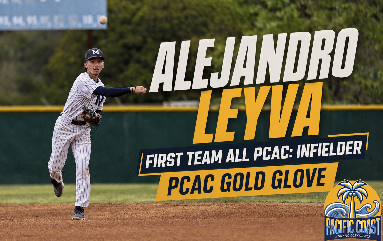 Alejandro Leyva Named First Team All-PCAC, Receives Gold Glove Award