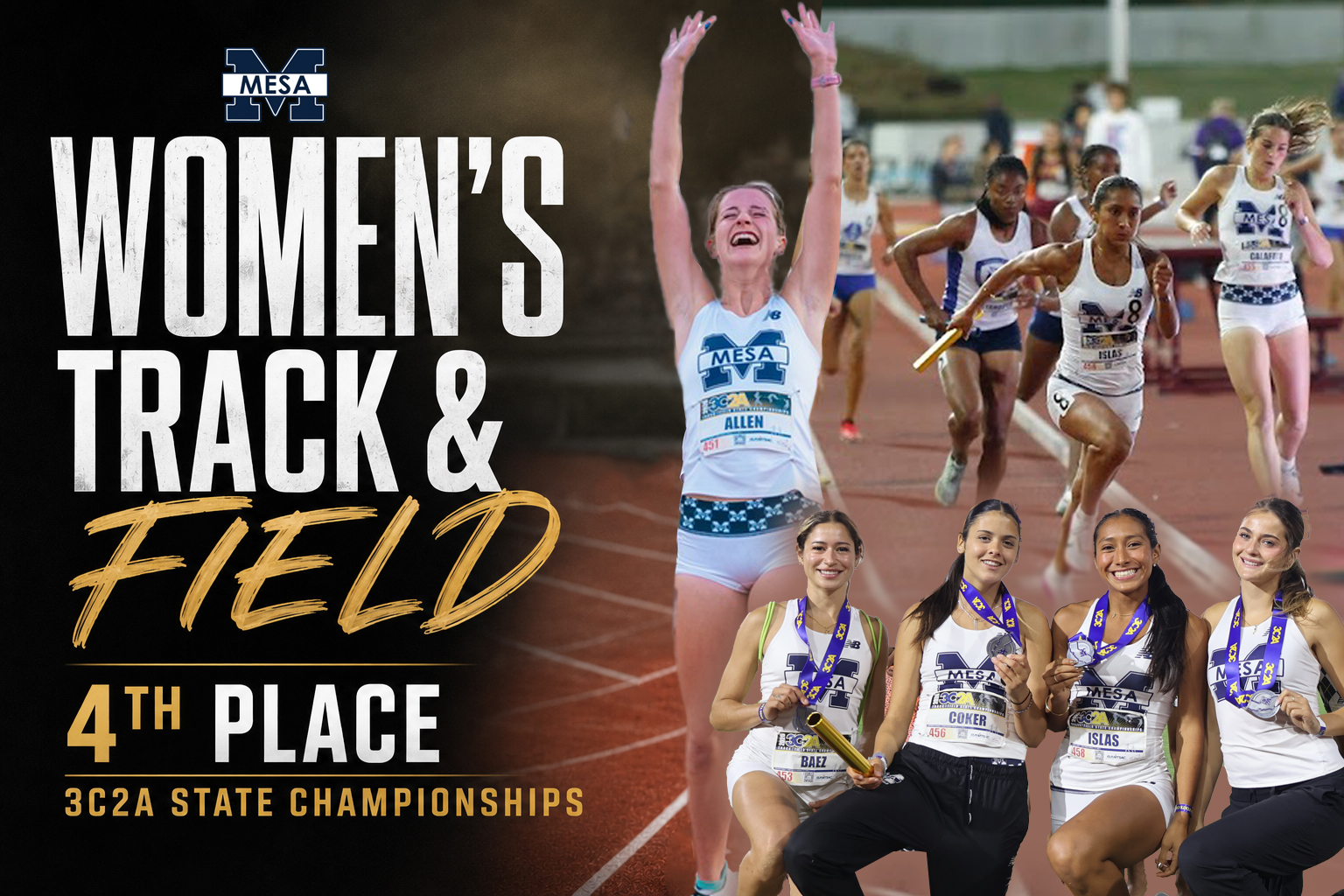 Women's Track Finish Fourth at State Championships Behind Three State Titles